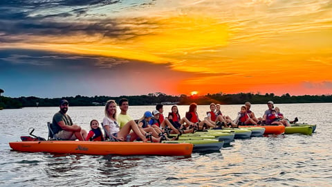 Spectacular sunset kayak tour through Canaveral National Seashore